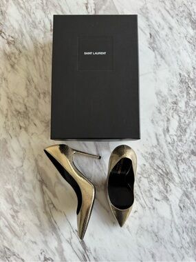 Saint Laurent Super Crack Platino Pumps